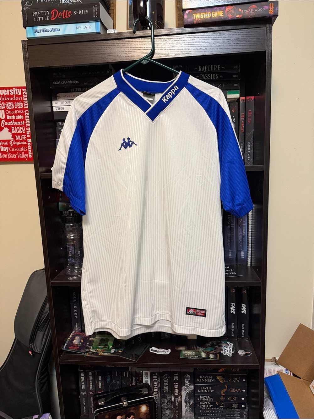 Kappa Men’s White & Blue Short Sleeve Athletic Jersey